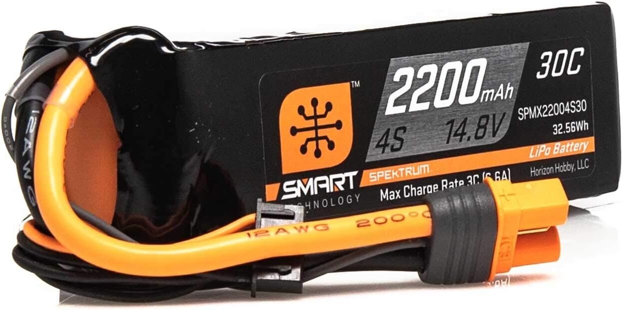 Lightweight 4S 14.8V 30C RC LiPo Battery Pack with Data Monitoring Functionality
