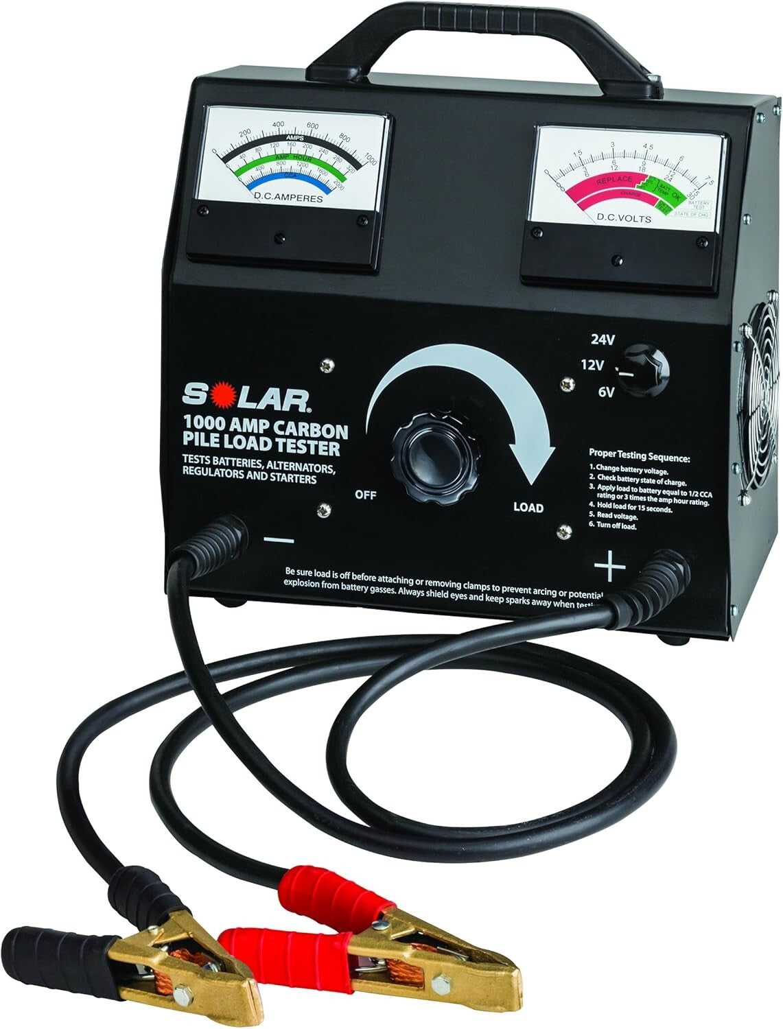 Solar Carbon Pile Tester - 1000 Amps for Fast Battery & Alternator Assessments