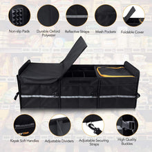 Load image into Gallery viewer, Automotive Storage Solution: Large Trunk Organizer with Tie-Down Straps &amp; Cooler