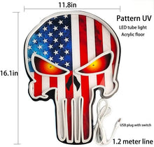 Load image into Gallery viewer, Illuminated Skull Neon Sign - Stylish USB &amp; Battery-Powered Room Lights
