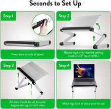 Load image into Gallery viewer, Portable 360-Degree Adjustable Reading Stand for Cookbooks &amp; Laptops - Silver