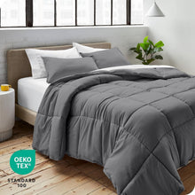 Load image into Gallery viewer, Lightweight All-Season Twin Extra Long Comforter Set - Breathable Grey Design