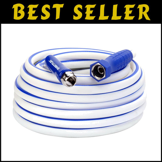 1/2" x 50 ft Hybrid Polymer Water Hose - All-Weather Flexibility for RV & Marine