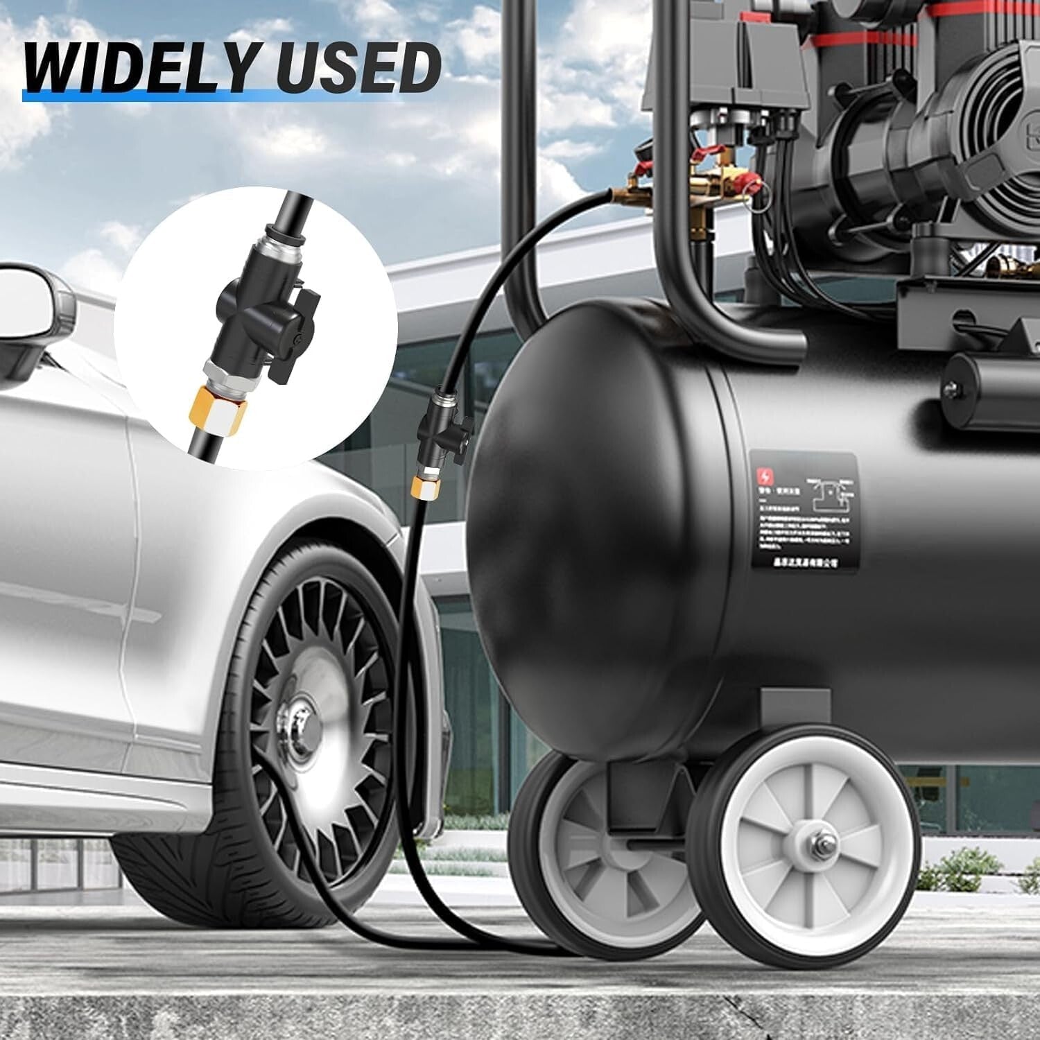 Adjustable Air Flow Control Valve Set - 1/4" Tube x 3/8" NPT Fittings, 5 Pack