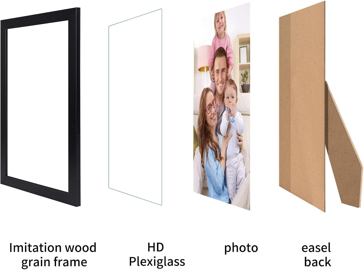 Elegant 8x12 Black Glossy Picture Frame Set - 12 Pack for Stylish Displays