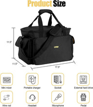 Load image into Gallery viewer, Padded DJ Equipment Bag with Trolley Strap &amp; Bright Interior for Easy Access