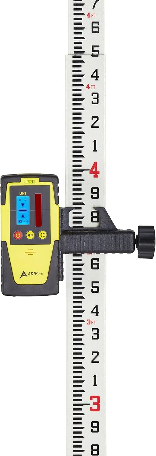 Professional 20' Fiberglass Leveling Rod with Weather-Resistant Graduation Marks