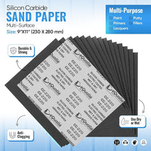 Load image into Gallery viewer, Durable 220 Grit Sandpaper - 100 Sheet Pack for Effortless Surface Preparation
