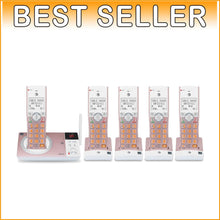 Load image into Gallery viewer, Rose Gold Cordless Phone System with Digital Answering Machine &amp; Call Blocking