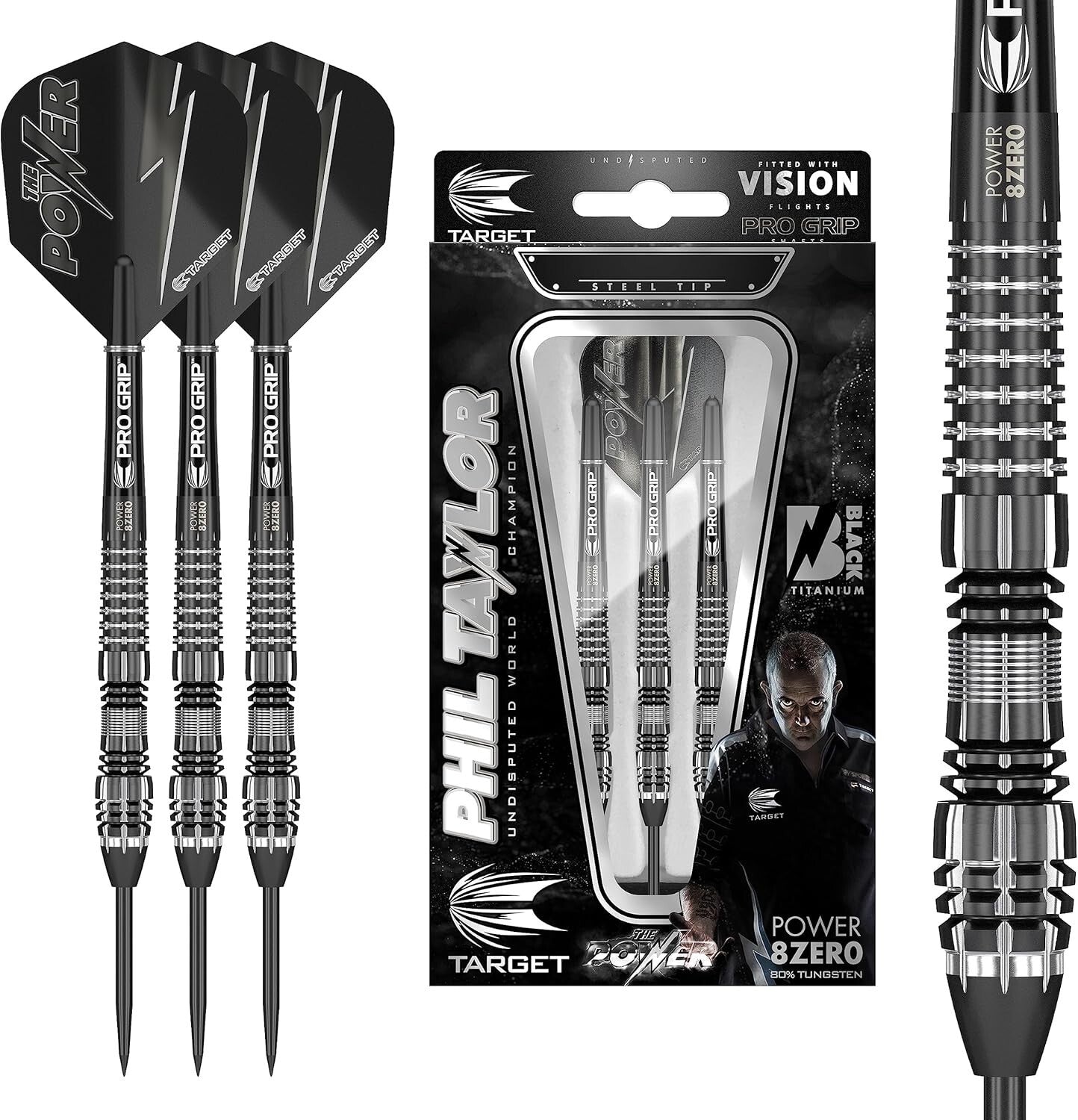 High-Performance 80% Tungsten Steel Tip Darts Set with Black Case - 21G/23G/25G