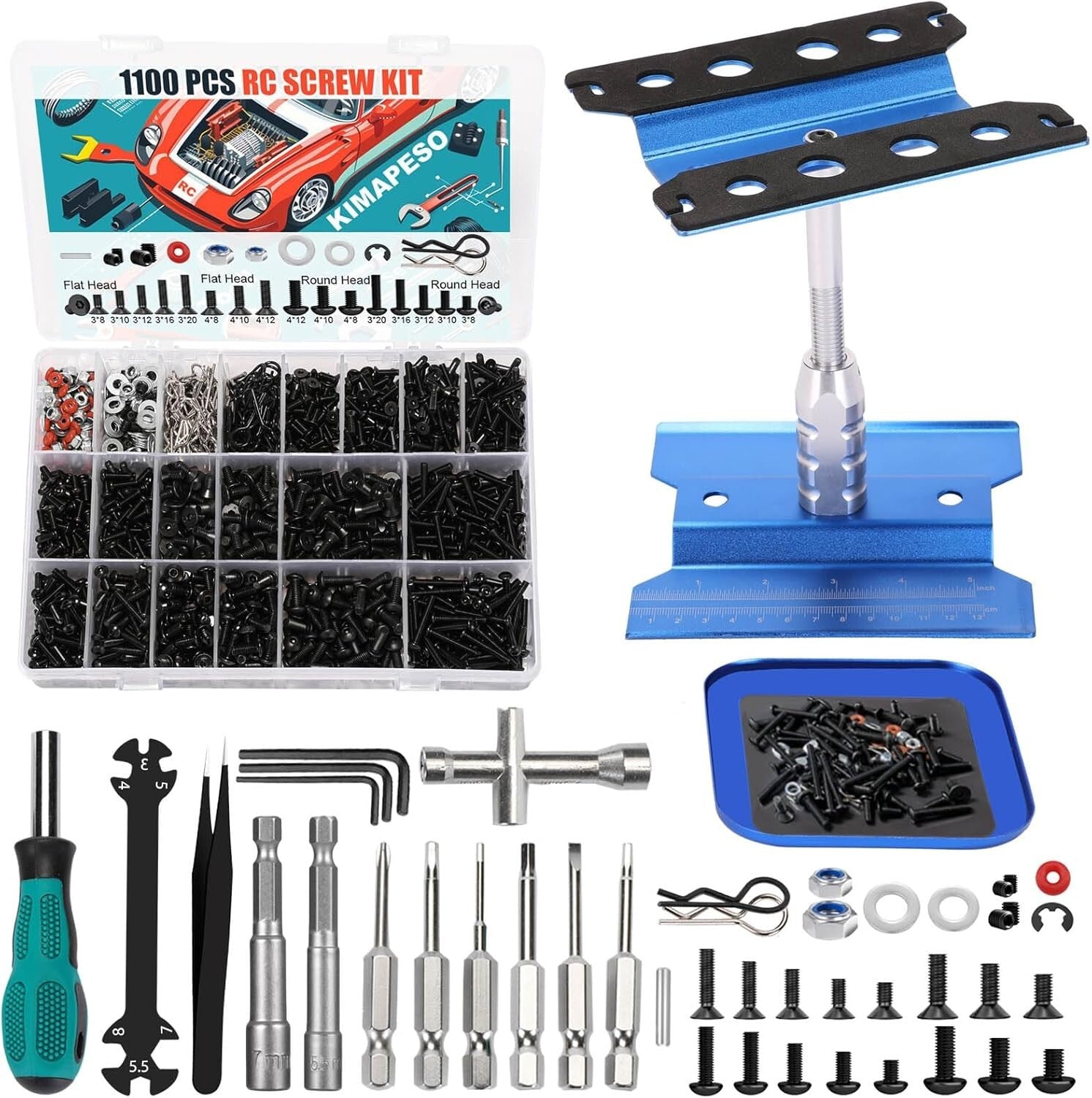 Durable Aluminum Work Stand and 1100 RC Screws for Easy Repairs & Customization