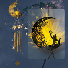Load image into Gallery viewer, Elegant Solar-Powered Cat Moon Wind Chime - Perfect Gift for Cat Lovers
