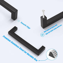 Load image into Gallery viewer, Versatile 5" Black Pull Handles - 30 Heavy-Duty Stainless Steel Cabinet Hardware
