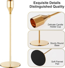 Load image into Gallery viewer, Multi-Height French Gold Candle Holders Set of 12 - Ideal for Home and Events