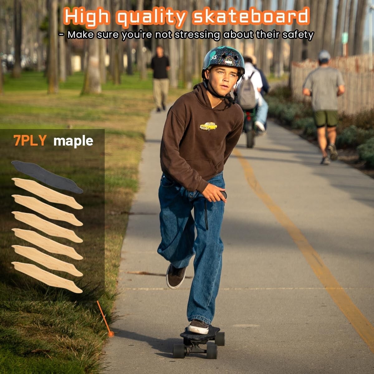 Durable Meepo Electric Skateboard for Teens & Adults: 8-Ply Maple, Easy to Carry