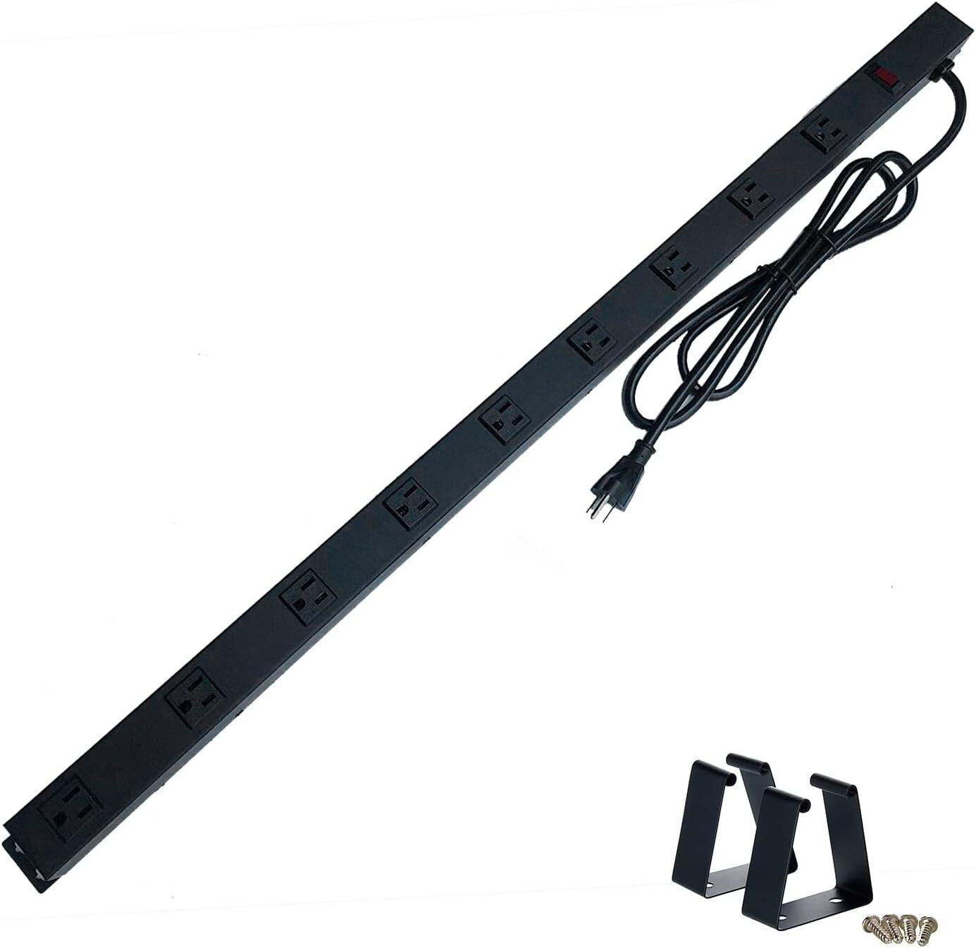 ETL Approved 9-Outlet Vertical Power Strip with 6ft Heavy-Duty Surge Protection