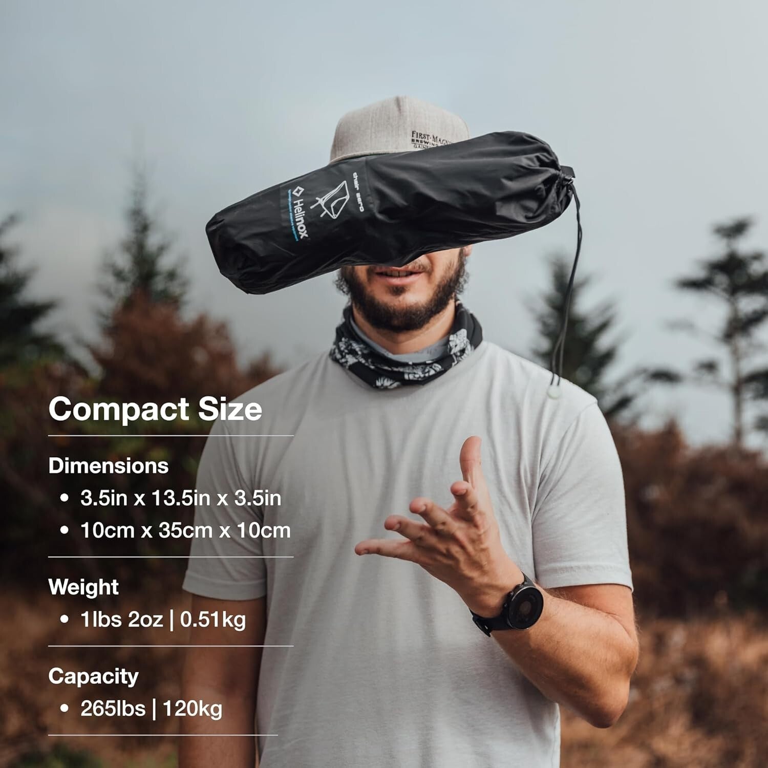 Chair Zero Ultralight Folding Camp Chair - Packs Smaller than Water Bottle