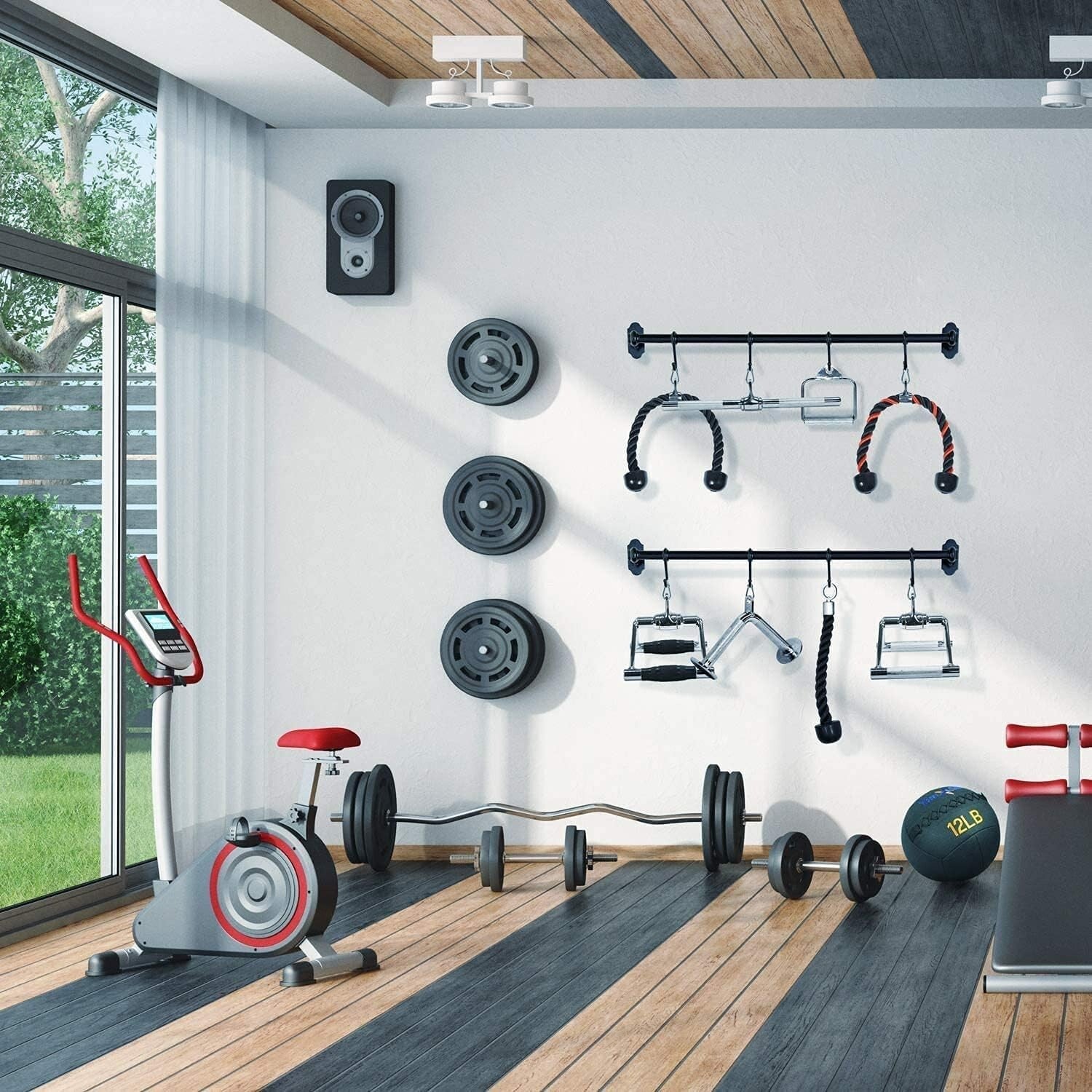 Versatile Tricep Press Down Cable Machine Attachment Set for Home Gym Workouts