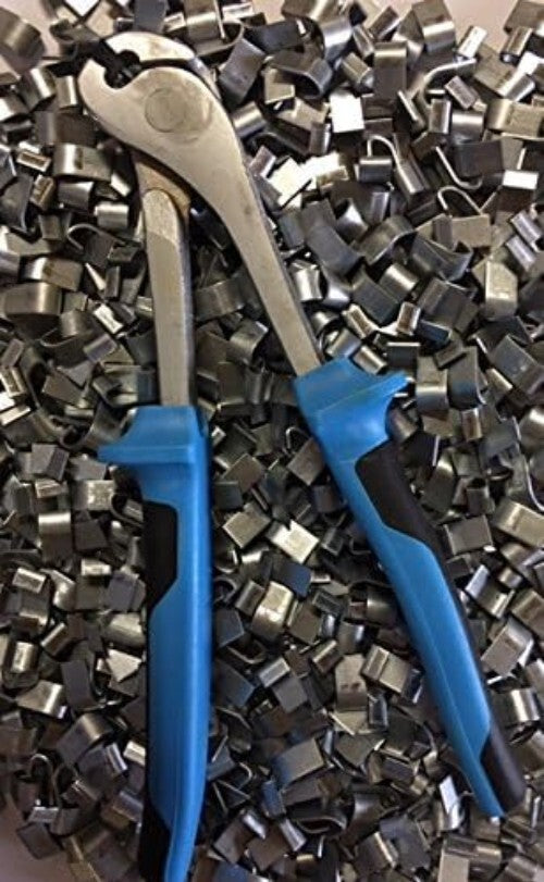 Alloy Steel J-Clip Pliers & 2 lbs of Clips, Ideal for DIY Cage Projects