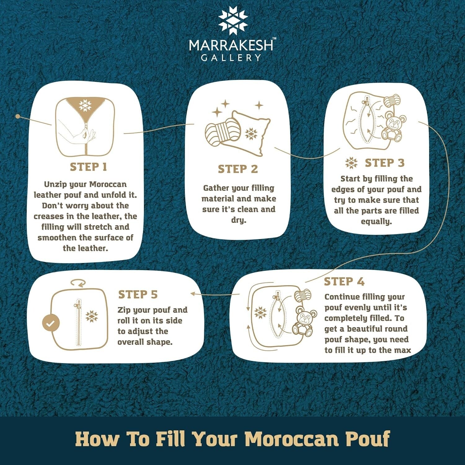 Eco-Friendly Leather Pouf Ottoman Cover - Handmade Bohemian Decor for Every Room