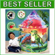 Load image into Gallery viewer, Kids Dinosaur Tent with Interactive Roar Sounds &amp; Remote-Controlled LED Lights