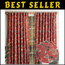 Load image into Gallery viewer, Stylish 108-Inch Light Filtering Cotton Drapes - Terracotta, Rod &amp; Loop Design