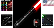 Load image into Gallery viewer, Heavy Duty Dueling Lightsaber - Crystal Hilt, RGB Color Change, &amp; Motion Control