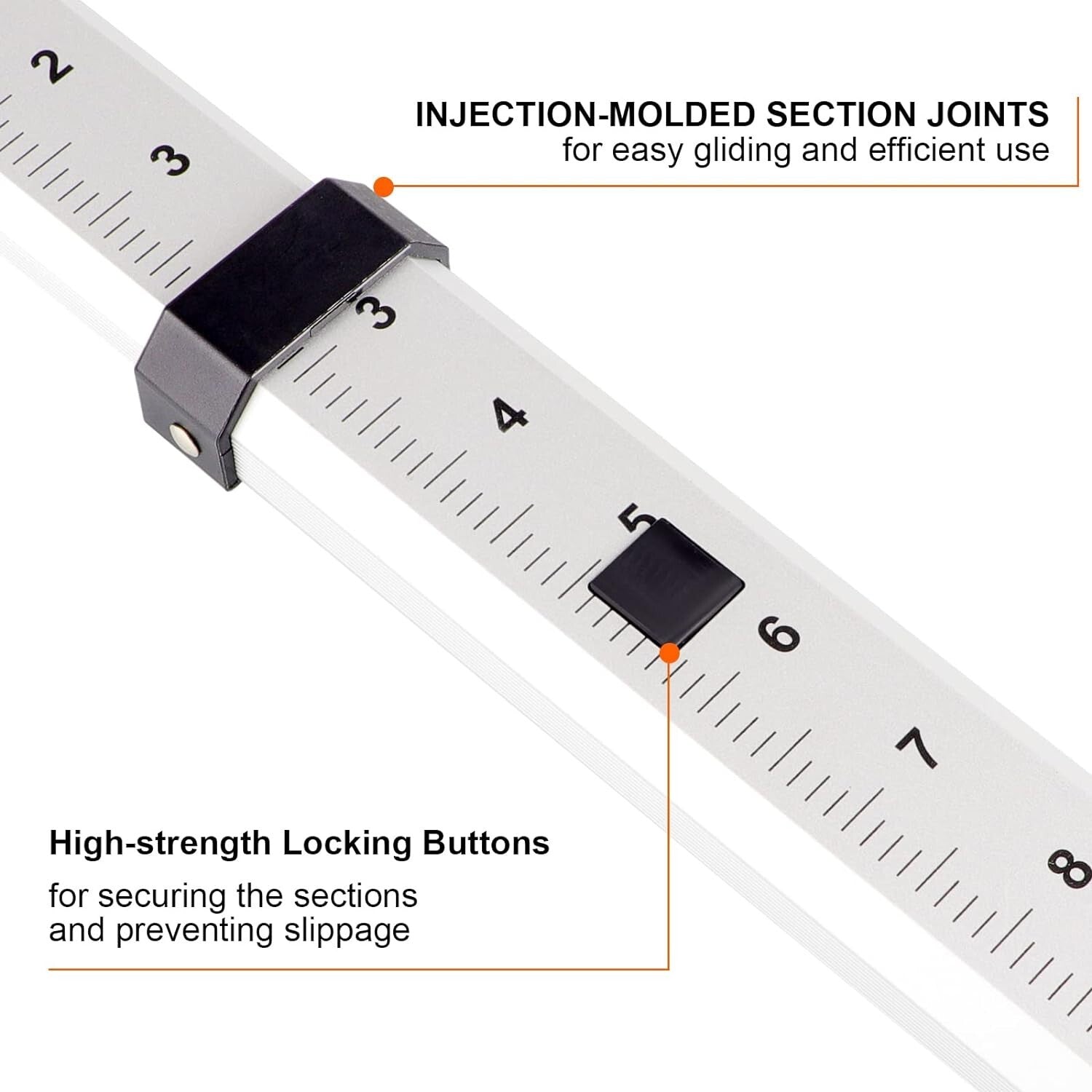 Durable Dual-Sided 16 Foot Aluminum Grade Rod with Bubble Level & Carry Case