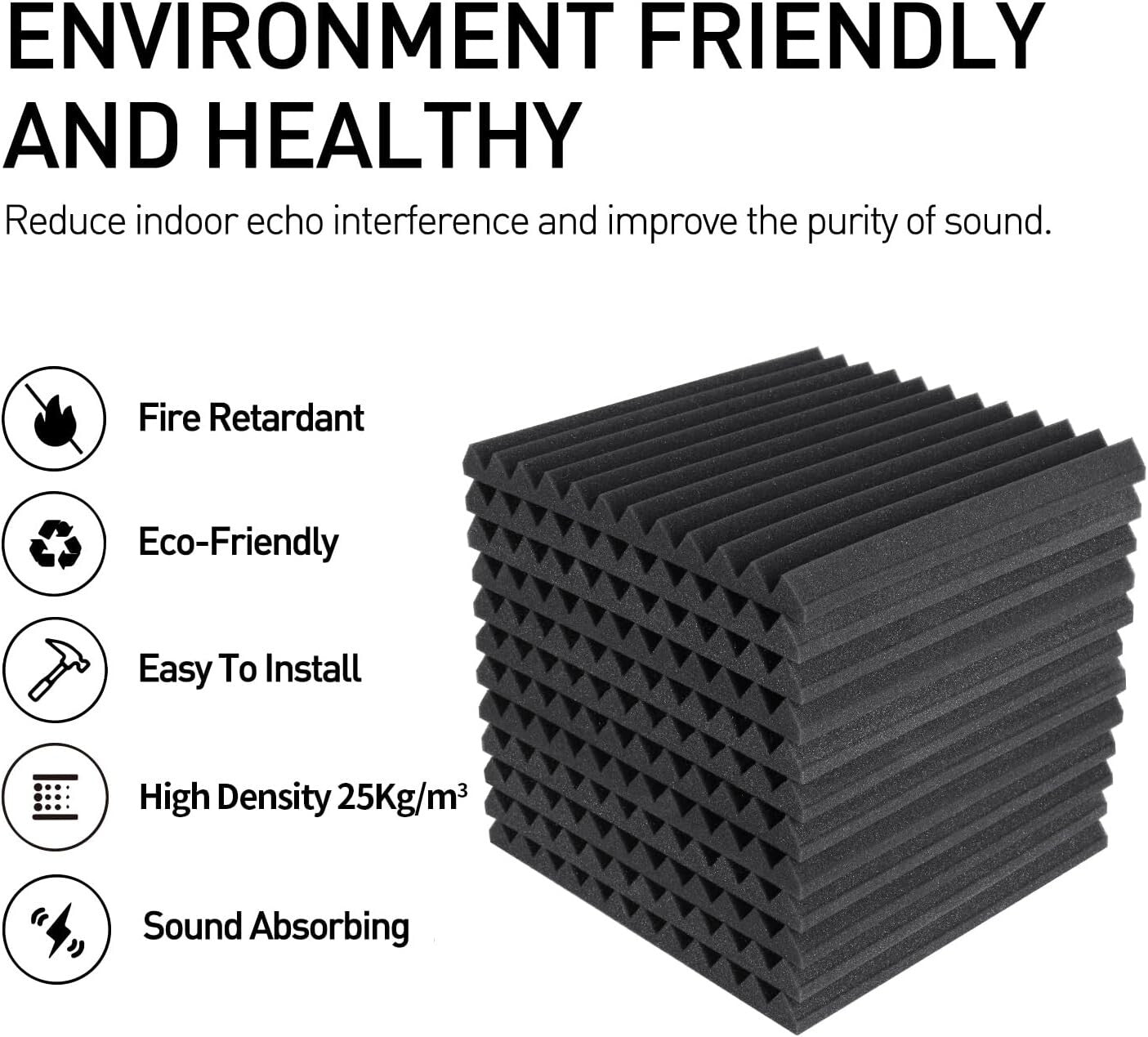 Fire-Resistant 80 Pack Soundproof Foam Panels - Safe Noise Reduction Solution