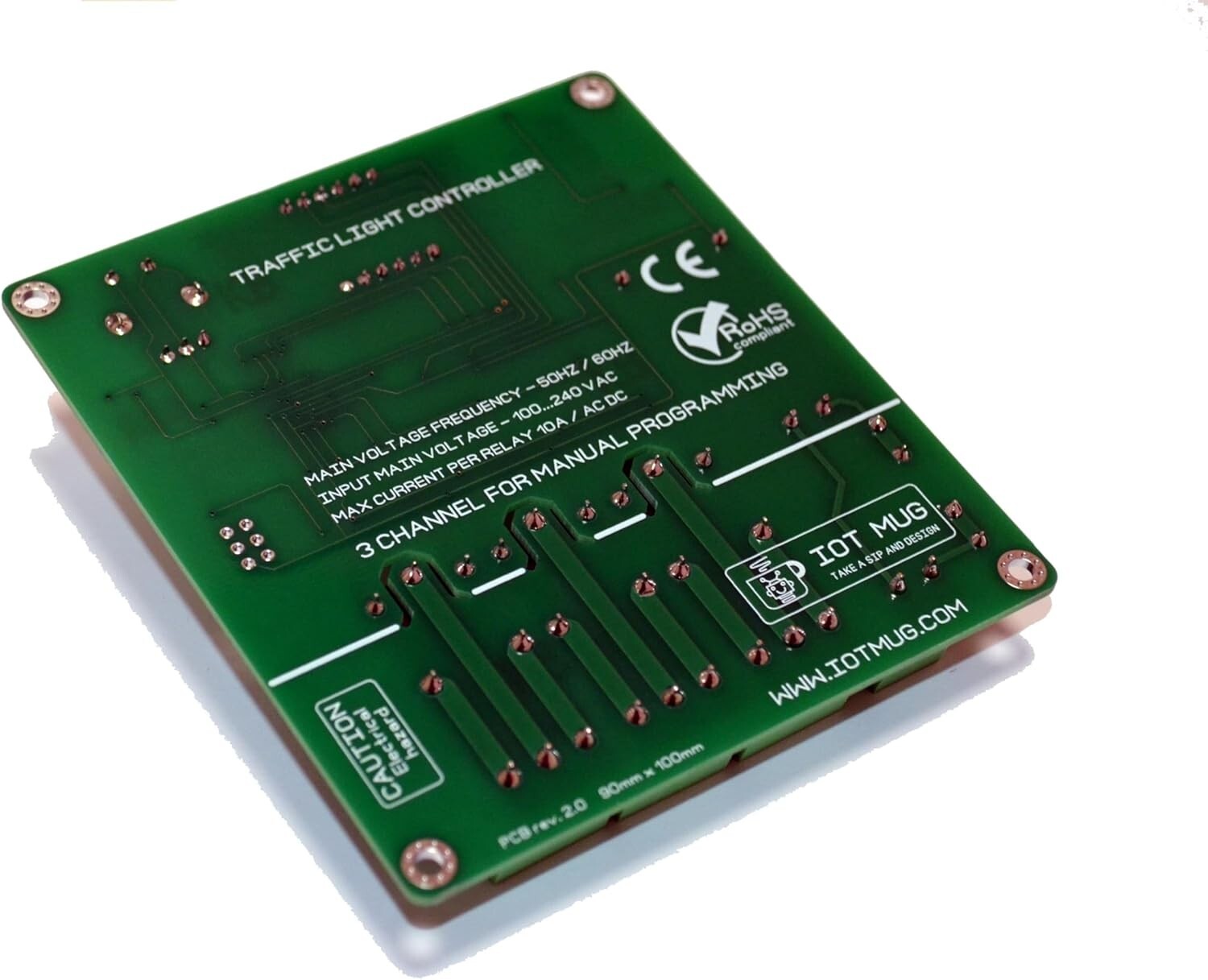 High-Efficiency 3-Channel Traffic Signal Relay with Integrated Status Indicators
