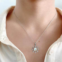Load image into Gallery viewer, Elegant Sunflower Pearl Necklace in Sterling Silver - Graduation Gifts for Girls