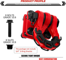 Load image into Gallery viewer, Premium 2 Pack D-Ring Shackle Bolts with Protective Coating for Trucks &amp; ATVs