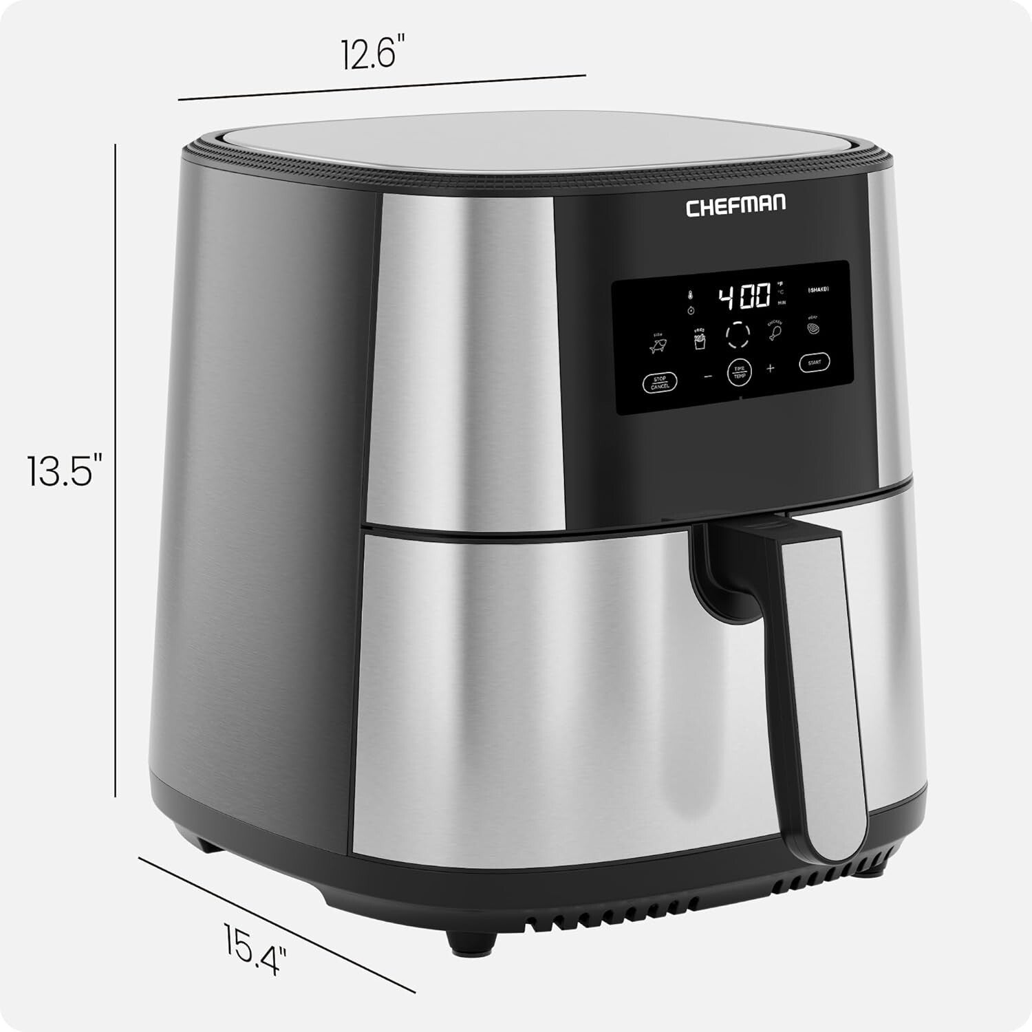 Family-Sized 8-Qt TurboFry Air Fryer - Effortless Cooking with Stainless Steel