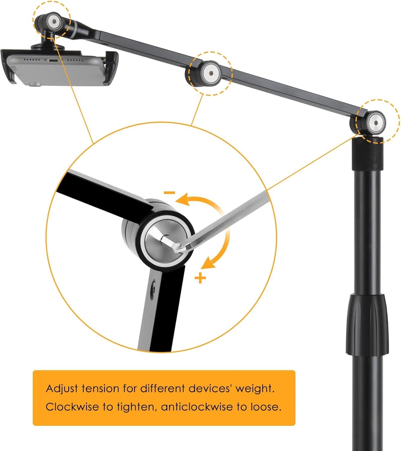 Ergonomic 360-Degree Swivel Phone Stand - Perfect for Recording & Teaching