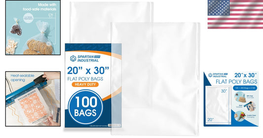 100 Count 20"x30" Heavy-Duty Clear Plastic Bags for Versatile Packaging