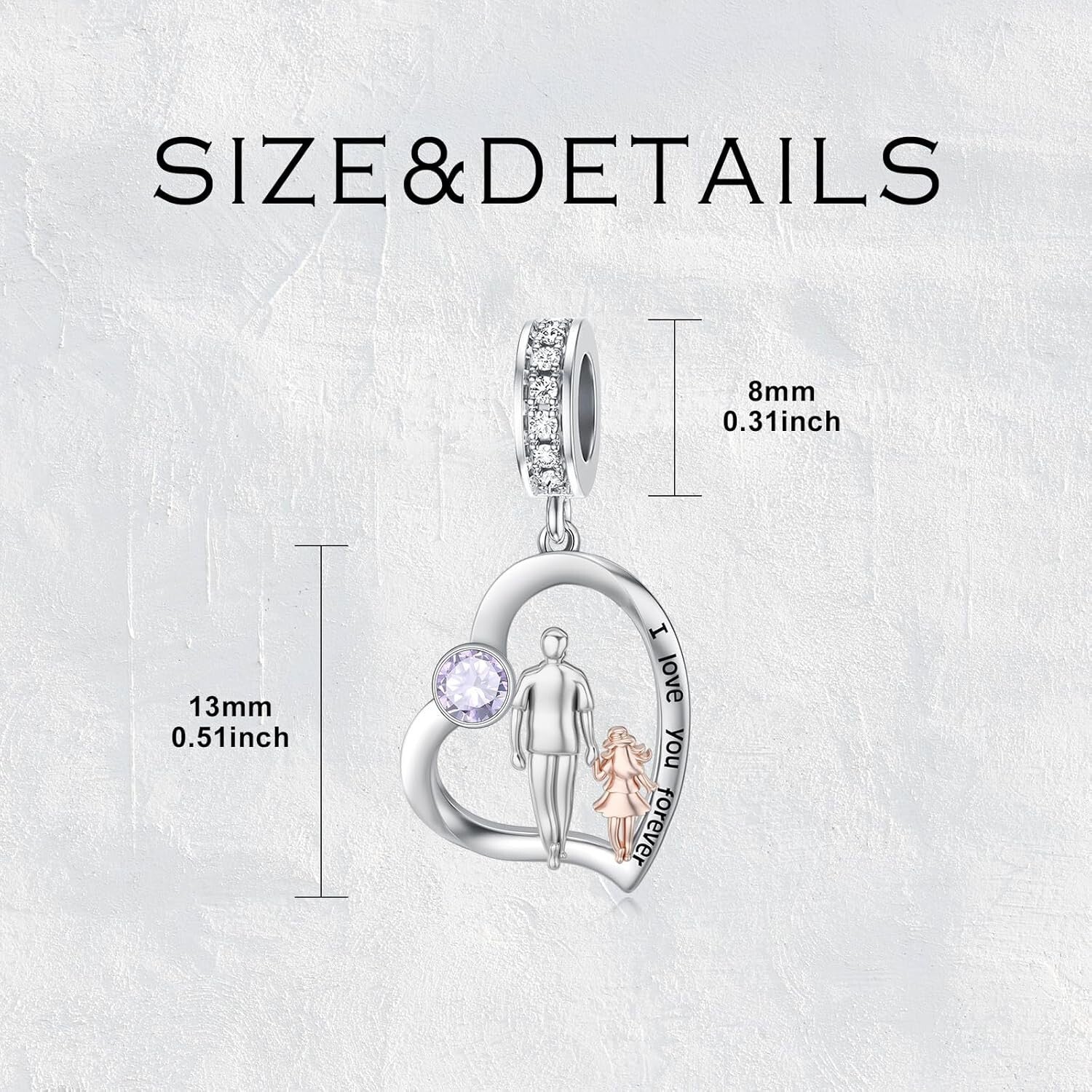 925 Sterling Silver Hypoallergenic Charm – Elegant Gift for Moms and Daughters