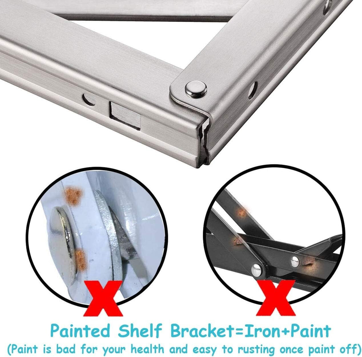 Premium 22 Inch Stainless Steel Folding Brackets - Easy Installation & Strong