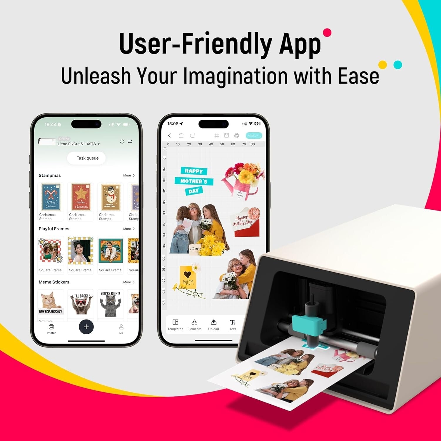 Versatile PixCut S1 Sticker Printer - 300 DPI Vibrant Prints & Accurate Cutting