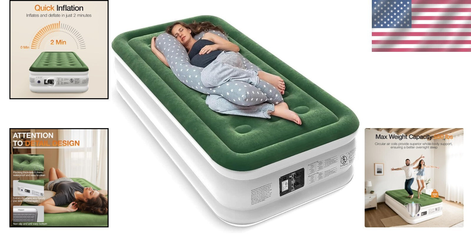 Luxury Twin Air Mattress with Double Chamber Pump – Perfect for Home & Travel