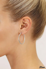 Load image into Gallery viewer, Chic 14k White Gold Round Hoop Earrings - 35mm Lightweight Style for Everyday