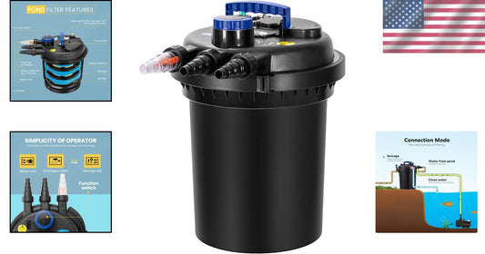 Bio Pressure Pond Filter with 13W UV Light - 2630 GPH for Koi & Ornamental Ponds