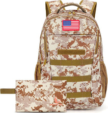 Load image into Gallery viewer, Lightweight Camo Backpack with MOLLE System and USB Charging - Perfect for Teens