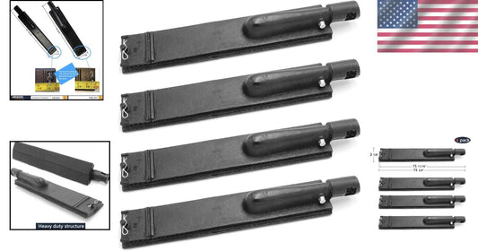 4-Pack 15 3/4" Cast Iron Gas Grill Burners - Fits Major Brands Like Charbroil