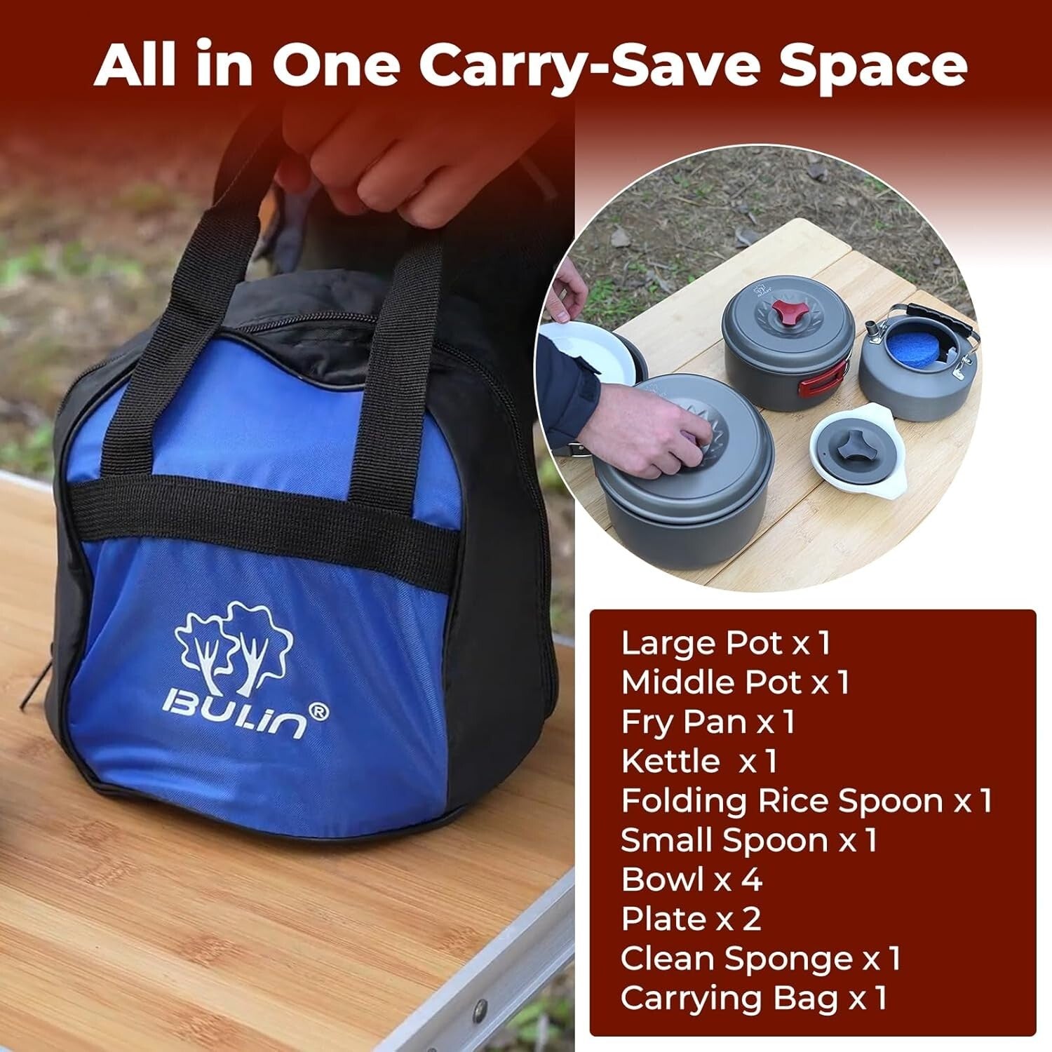 Durable Aluminum Backpacking Cook Set - 13 Pieces for Outdoor Adventures