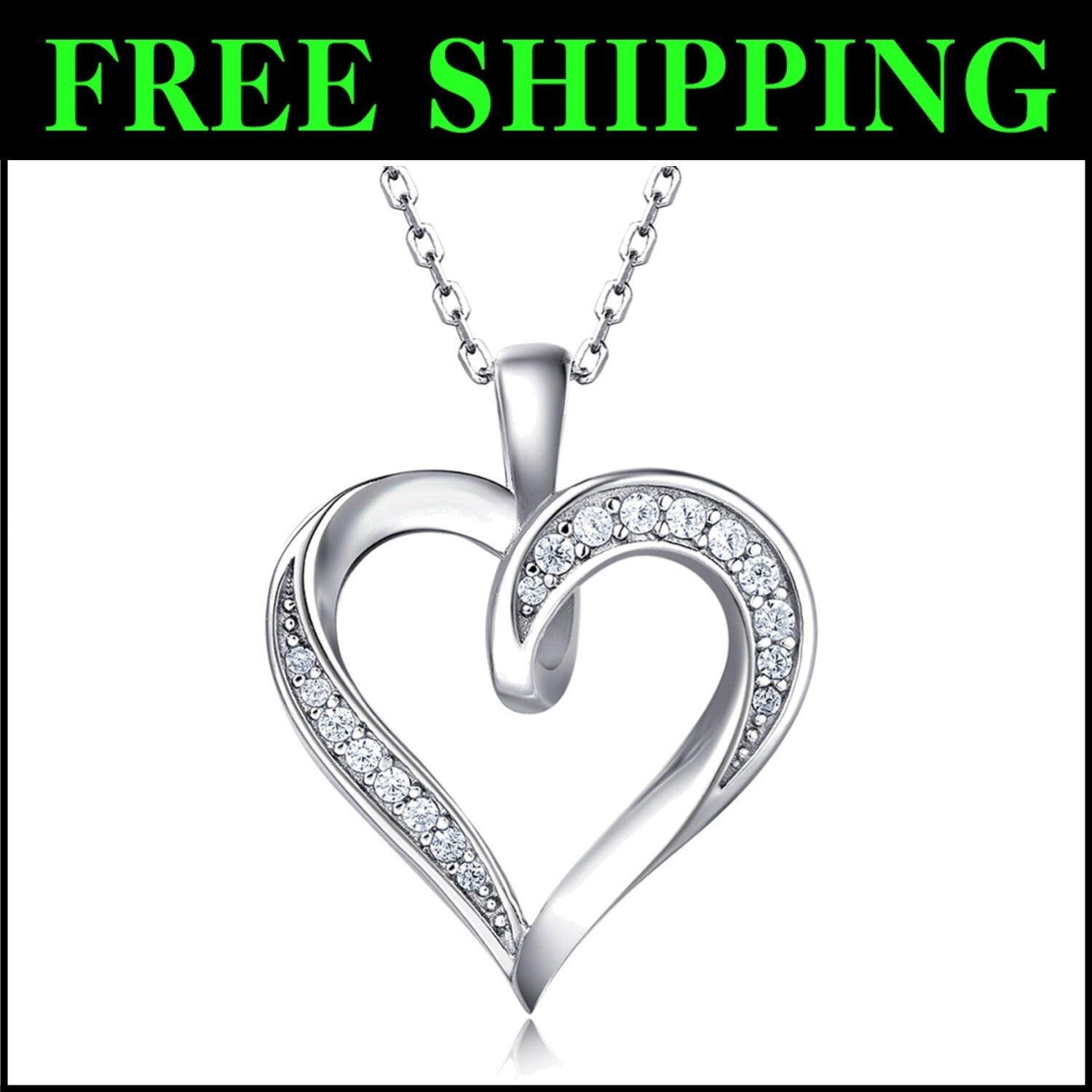 Platinum Plated Intertwined Hearts Necklace - Perfect for Romantic Occasions