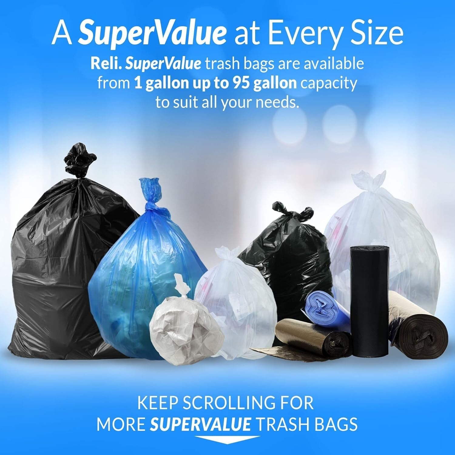 13 Gallon Multi-Use Clear Garbage Bags - 1000 Count for Strong Waste Disposal