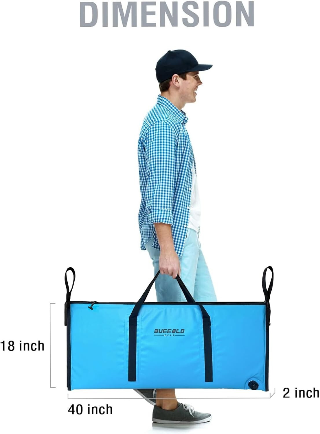 Heavy-Duty Leakproof Fishing Cooler Bag 40x18in - Easy Clean & Long-Lasting