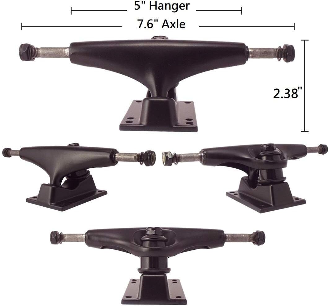 Complete 5.0 Skateboard Parts Kit: Trucks, 52mm Pink Wheels, ABEC 7 Bearings