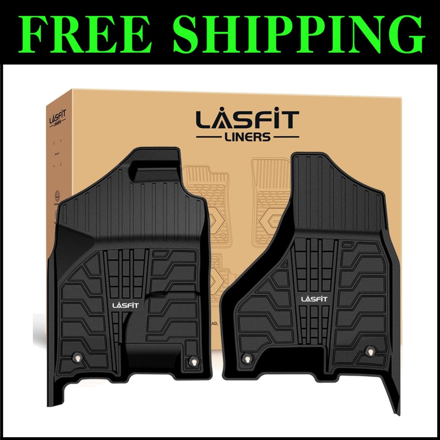 All Weather TPE Truck Floor Liners for Ram 1500 Classic Crew Cab 2019-2024