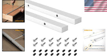 Load image into Gallery viewer, Aluminum Miter Gauge Bar for Table Saws - Versatile 2PK with Predrilled Options